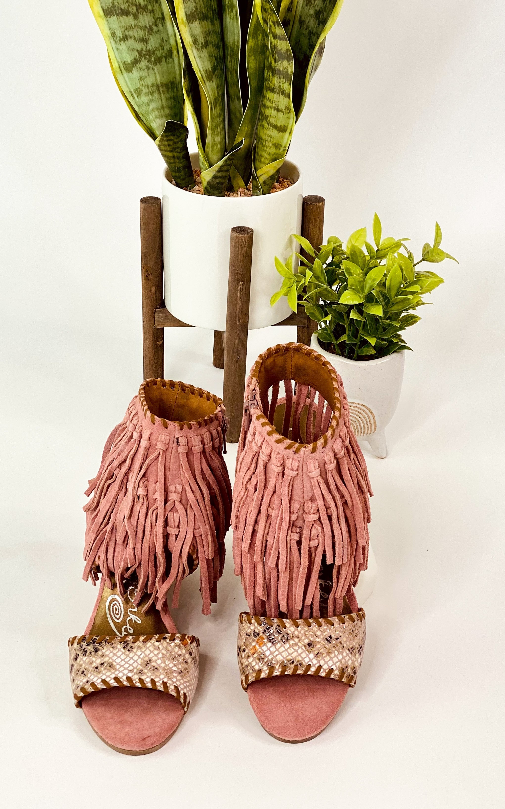 True Fringe Wedge in Blush - Charming Charlie