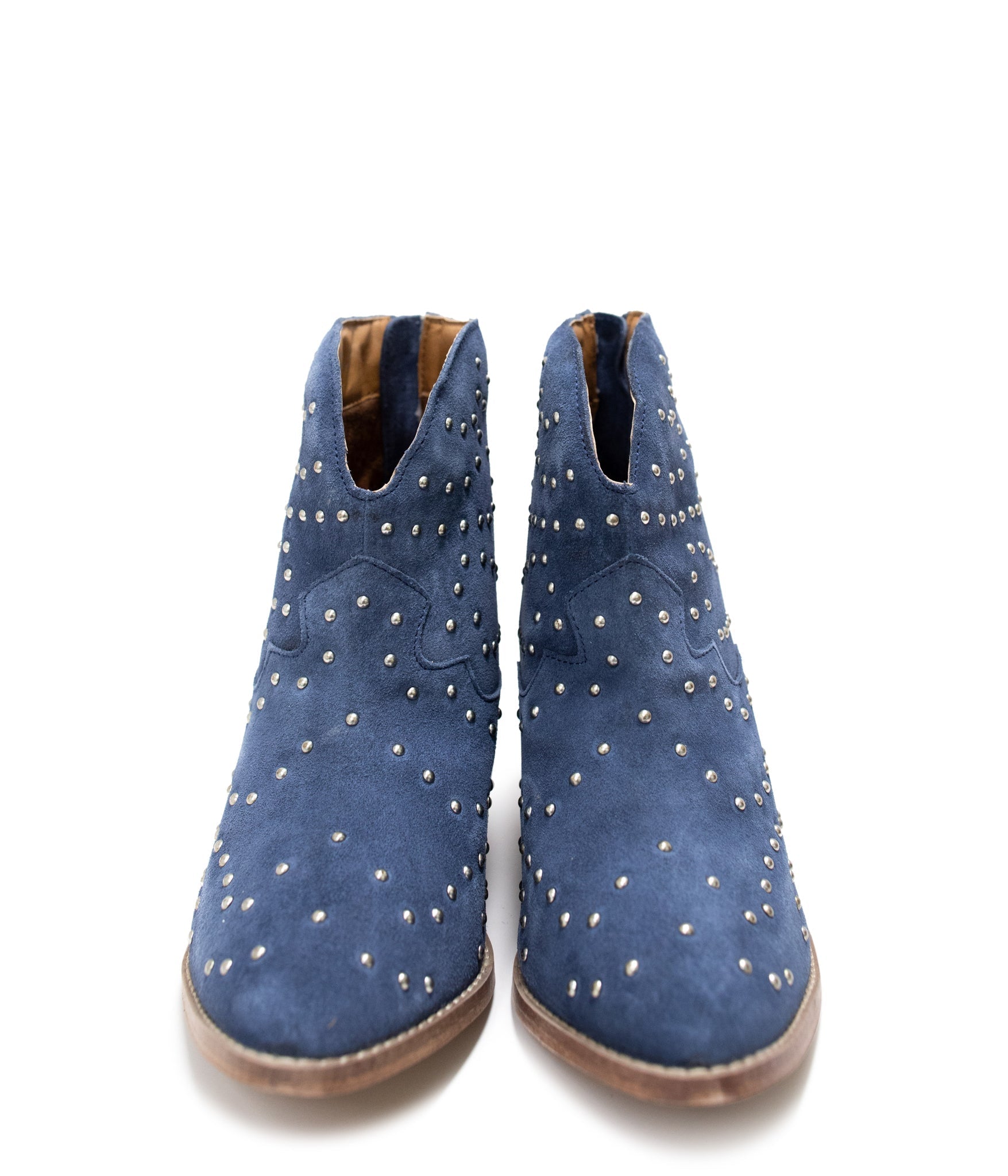Twilight Studded Heeled Ankle Boot in Denim - Charming Charlie