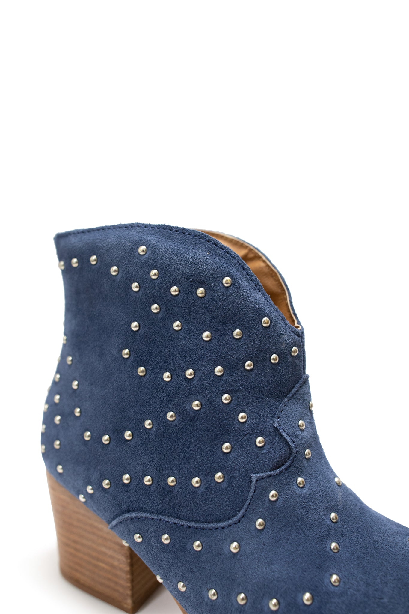 Twilight Studded Heeled Ankle Boot in Denim - Charming Charlie