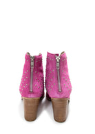Twilight Studded Heeled Ankle Boot in Magenta - Charming Charlie
