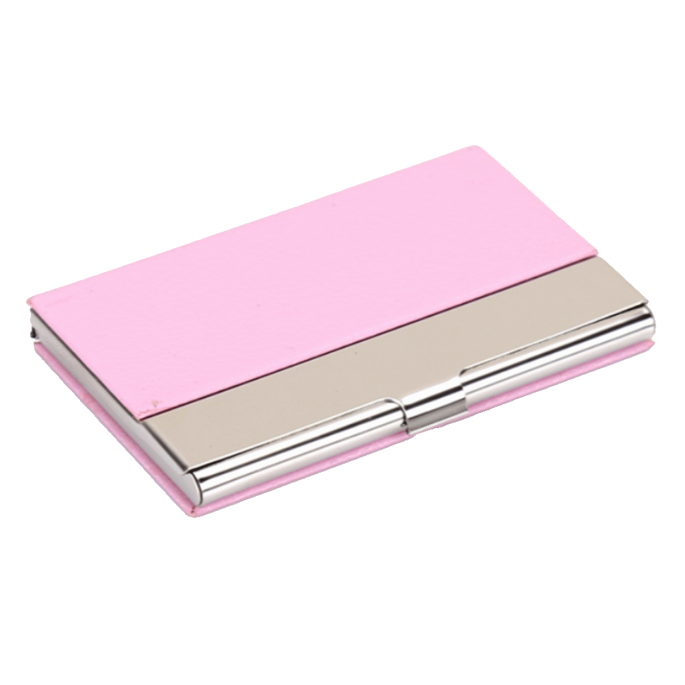 Pink Vegan Leather Business Card Case - Multitasky