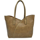 Vegan Tote 2 in 1 Faux Leather Stitched Shoulder Bag Hobo Tote, largely spaced, daily necessities can be put into this bag, designer inspired, includes a smaller pouch & long strap to use separately, take it to school, work or a day trip. Coordinate with any ensemble from business casual to everyday wear. Perfect Gift