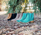 Wylie Suede Ankle Boot in Teal - Charming Charlie