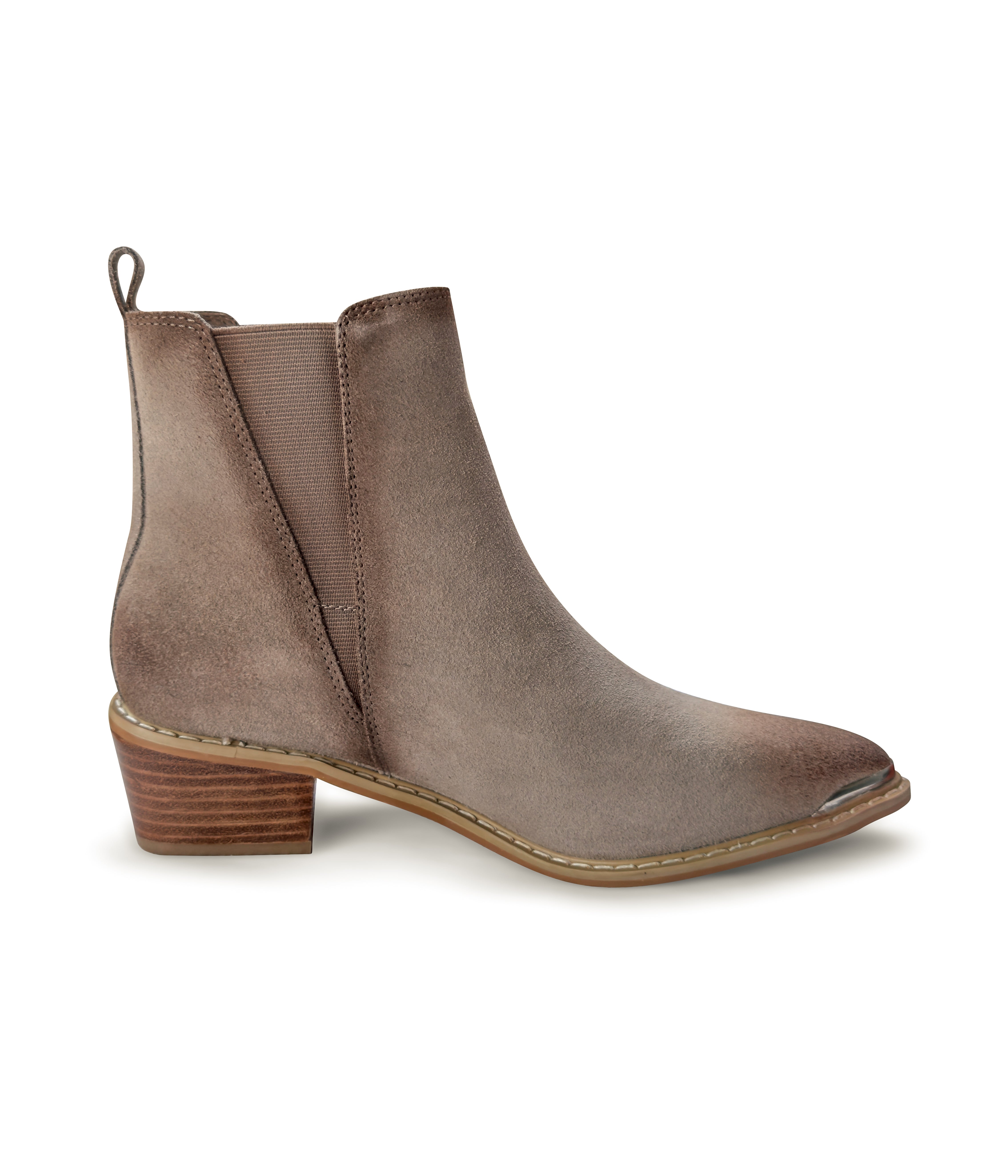 Wylie Suede Ankle Boot in Taupe - Charming Charlie