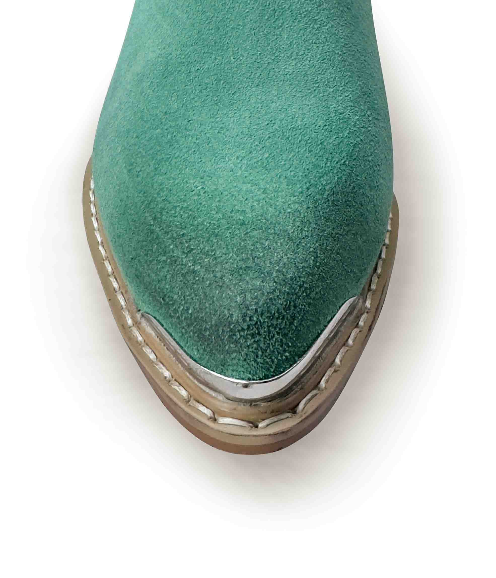 Wylie Suede Ankle Boot in Teal - Charming Charlie