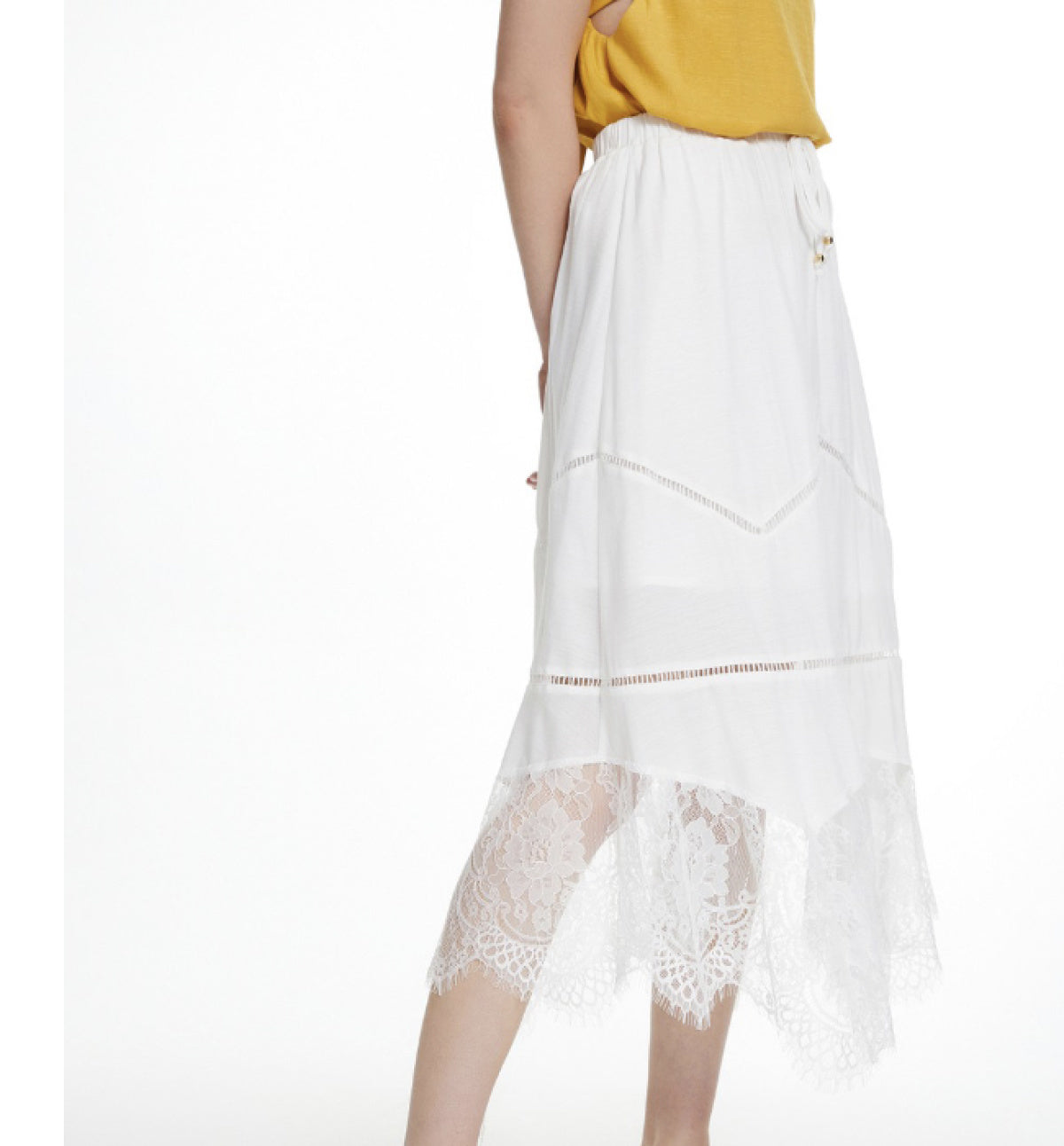 White lace 2024 hem skirt