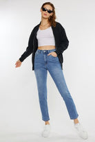 Kancan Full Size Cat's Whiskers High Waist Jeans - Charming Charlie