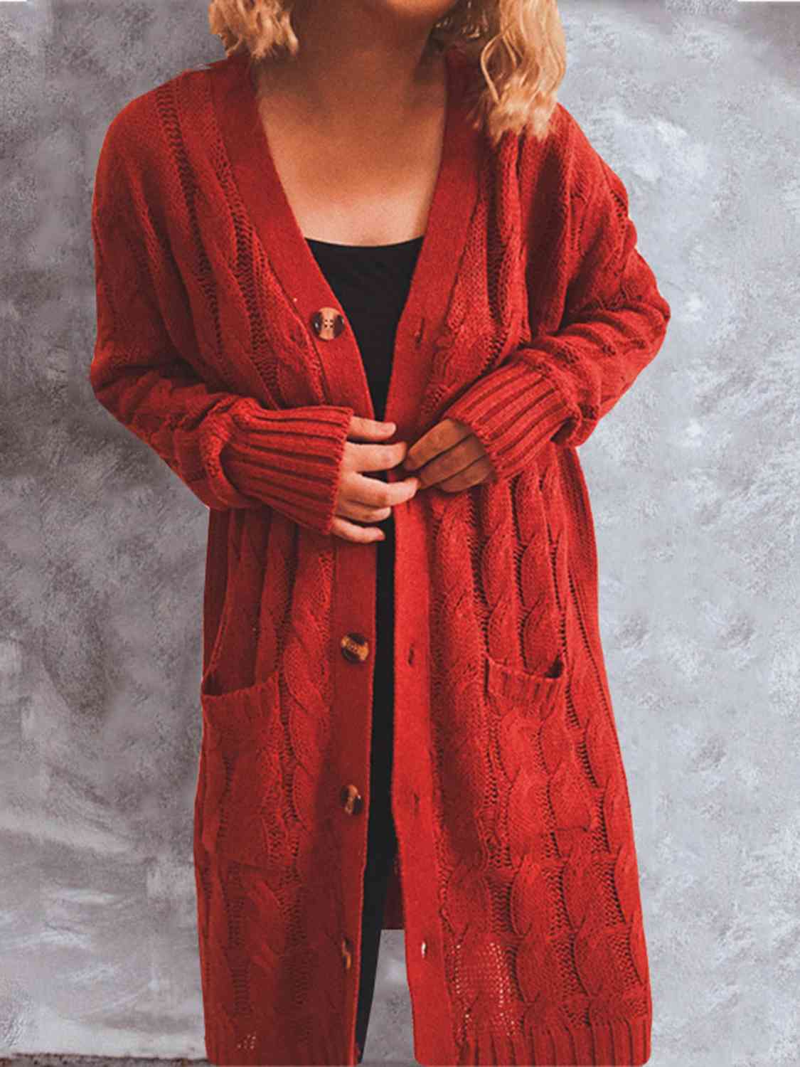 Red on sale duster sweater