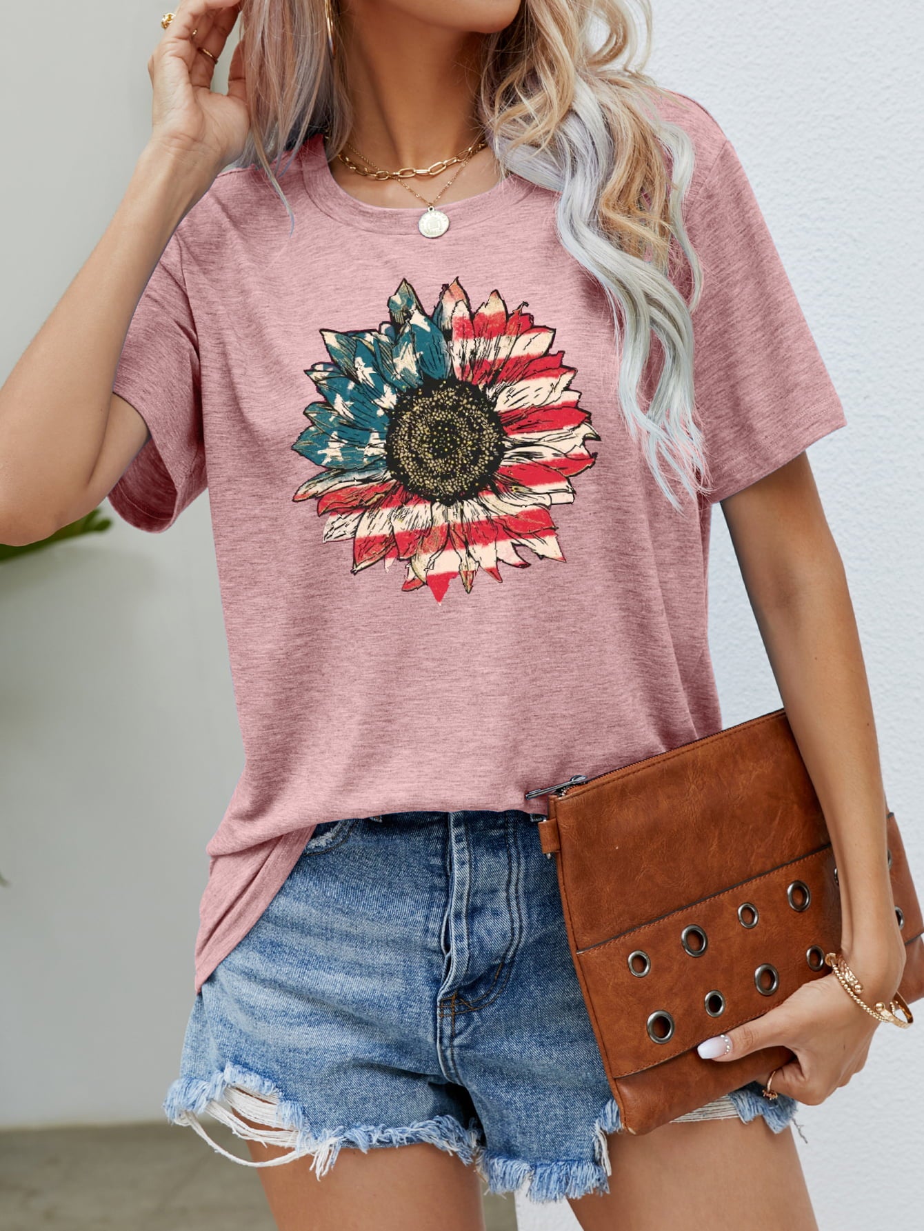 US Flag Flower Graphic Tee - Charming Charlie