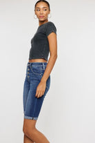 Kancan Full Size Cat's Whiskers Button Fly Denim Shorts - Charming Charlie