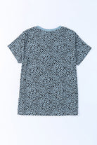 Animal Print Round Neck Short Sleeve T-Shirt - Charming Charlie