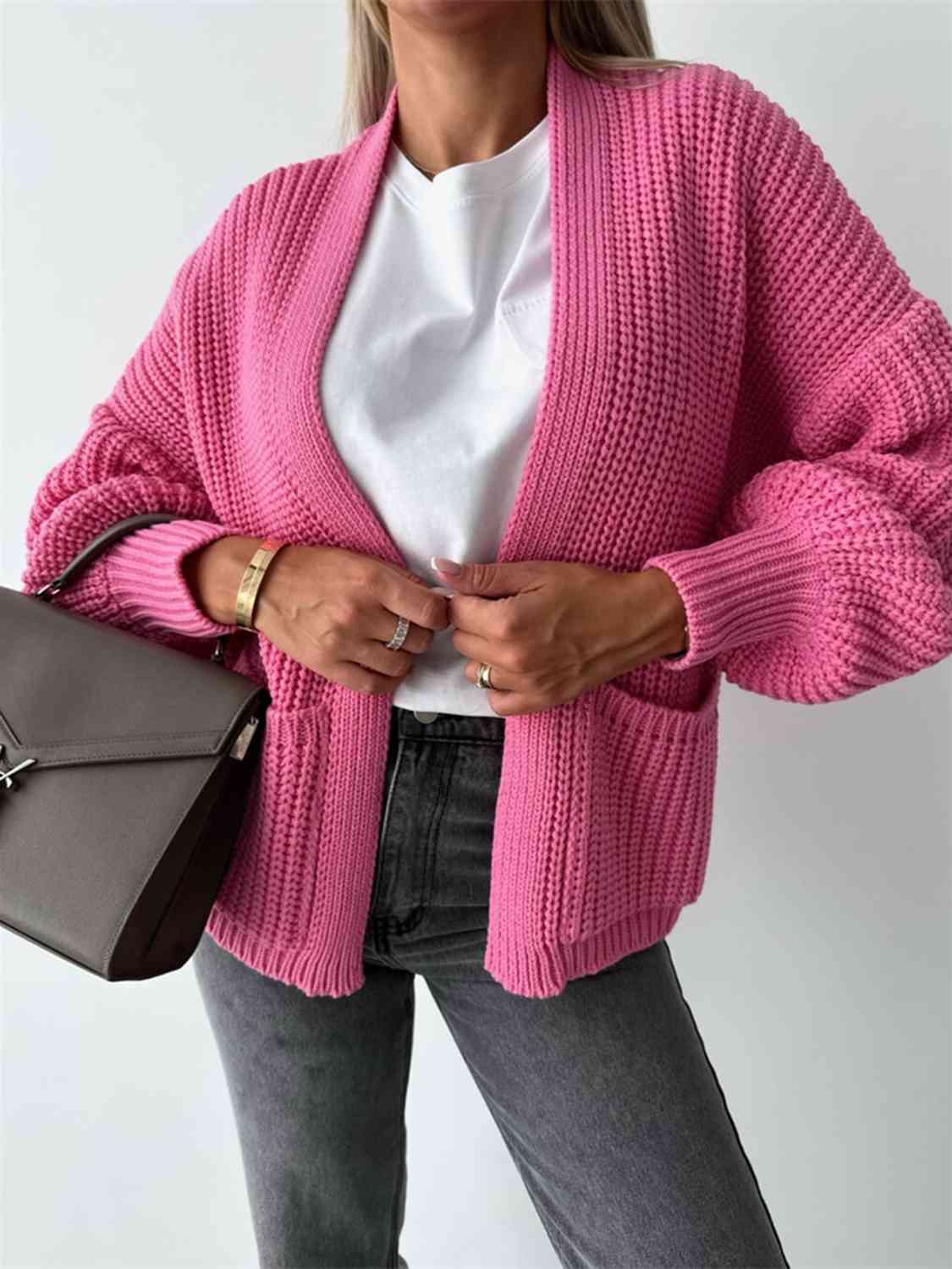 Open Front Dropped Shoulder Cardigan - Charming Charlie