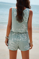 Printed Cropped Tank and Shorts Set - Charming Charlie