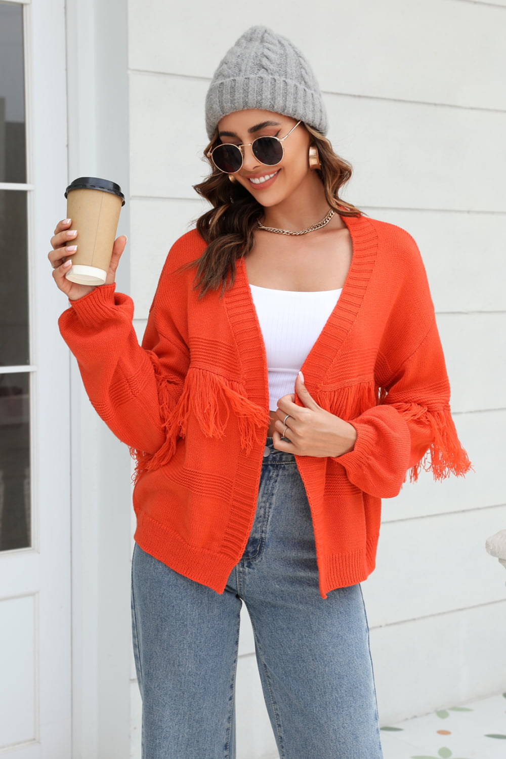 LONG CARDIGAN, Orange