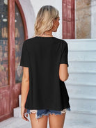 Eyelet Open Front Short Sleeve Cover Up - Charming Charlie