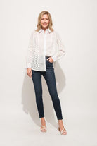 And The Why Eyelet Long Sleeve Button Down Shirt - Charming Charlie