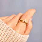 18K Gold-Plated 925 Sterling Silver Double-Layered Ring - Charming Charlie