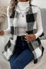Sherpa Plaid Open Front Vest Coat main image 0