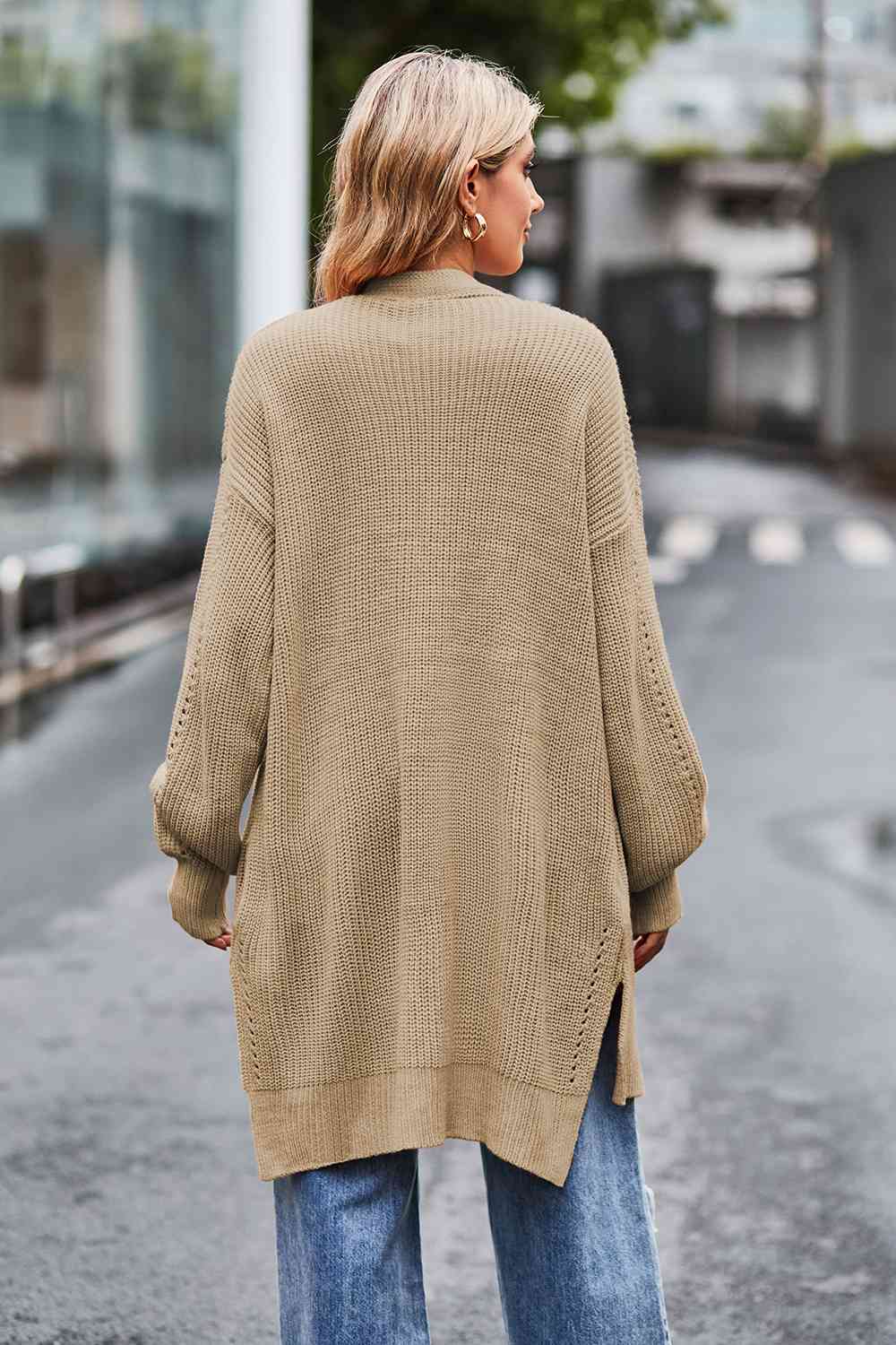 Open Front Dropped Shoulder Longline Cardigan – Charming Charlie
