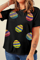 Plus Size Easter Round Neck Short Sleeve T-Shirt - Charming Charlie