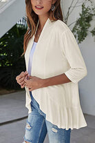 Open Front Three-Quarter Sleeve Cardigan - Charming Charlie
