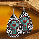 PU Leather Iron Hook Teardrop Earrings - Charming Charlie
