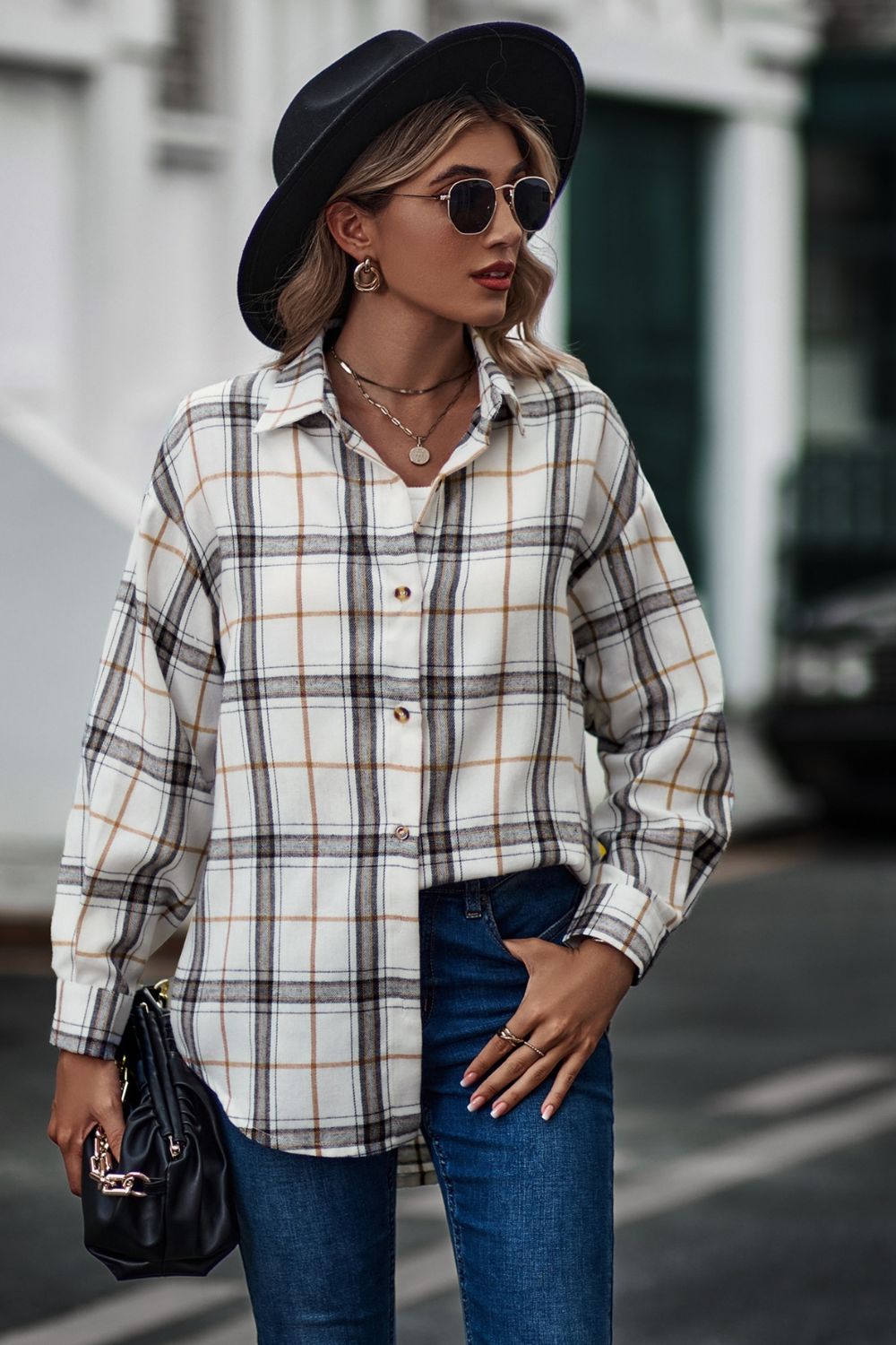 Trendsi Plaid Long Sleeve Shirt Plaid / M