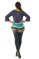 Three Quarter Sleeve Tunic with Floral Embellishment and Bold Color Pattern - Charming Charlie