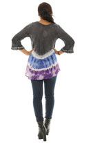 Three Quarter Sleeve Tunic with Floral Embellishment and Bold Color Pattern - Charming Charlie