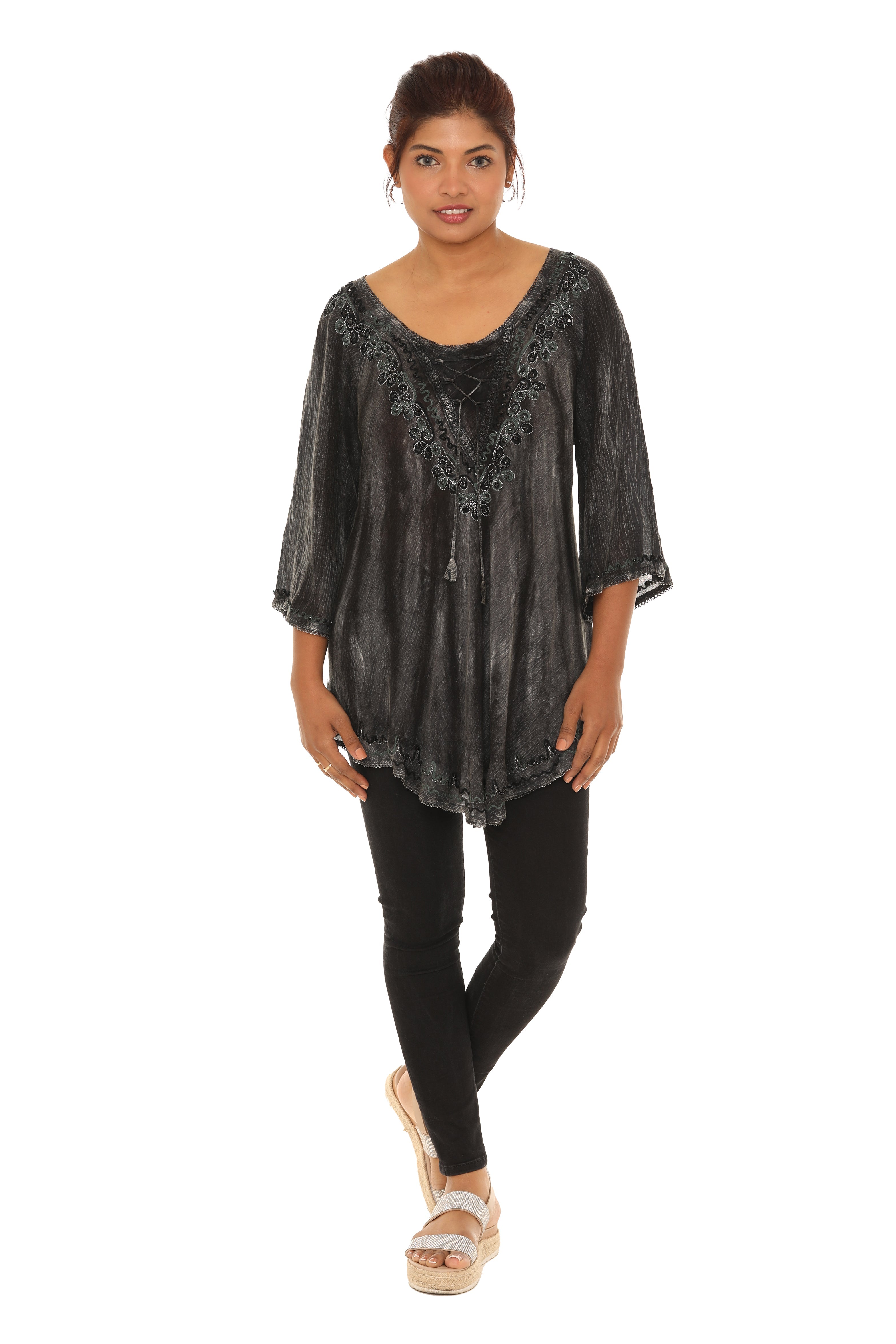 Tie-Dye Tiger Print Rayon Tunic