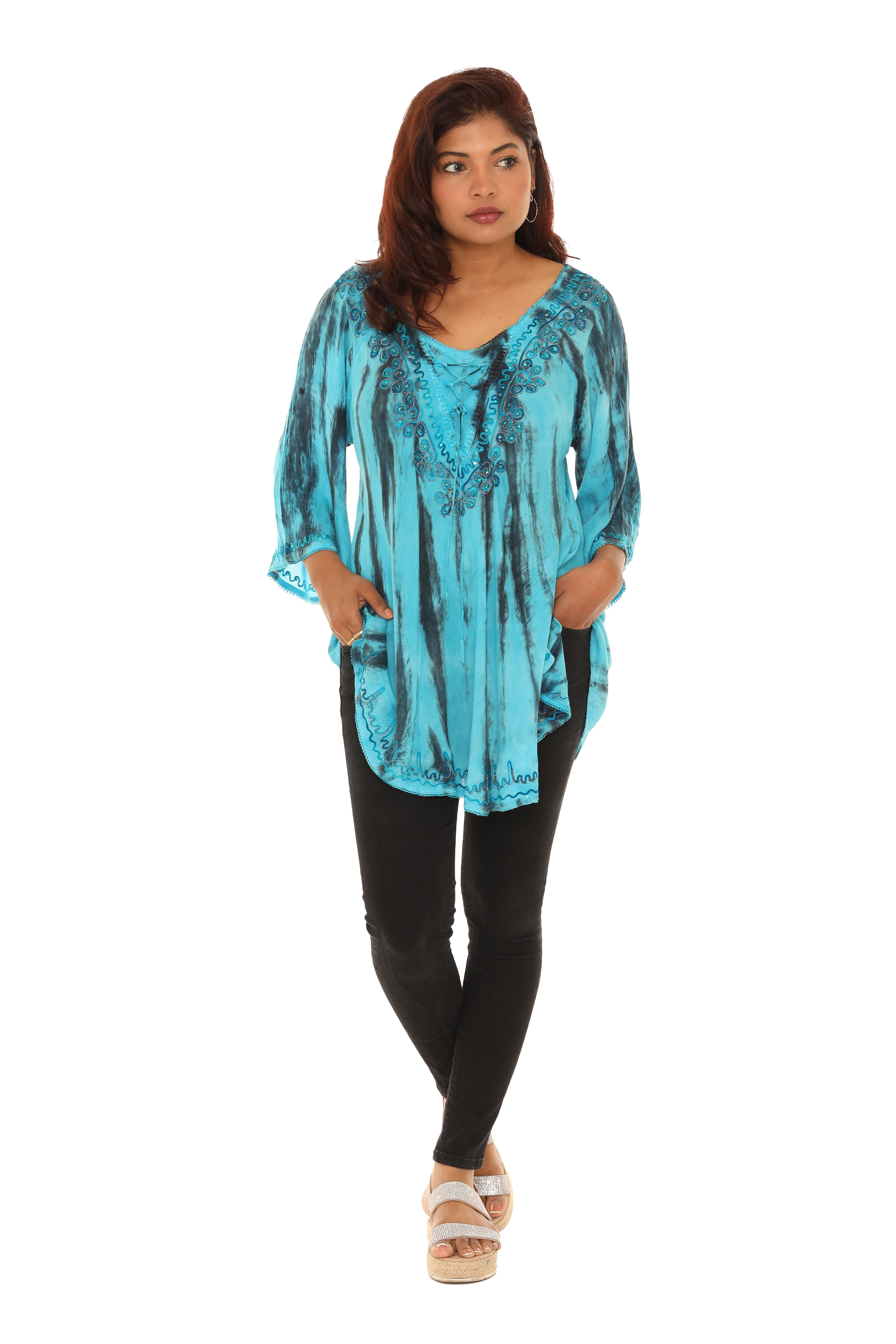 Tie-Dye Tiger Print Rayon Tunic