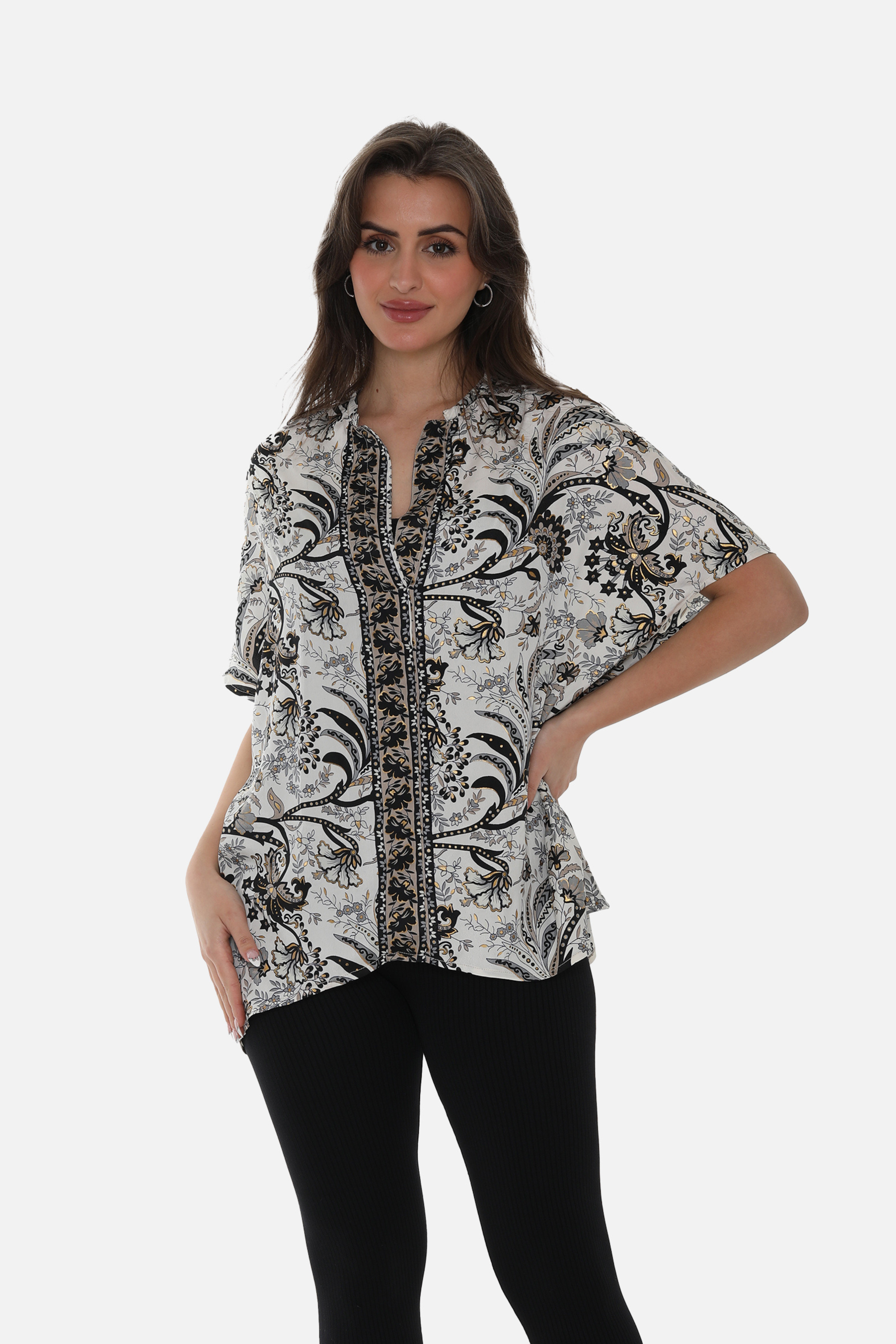 Printed Leaves Caftan for Women - Charming Charlie