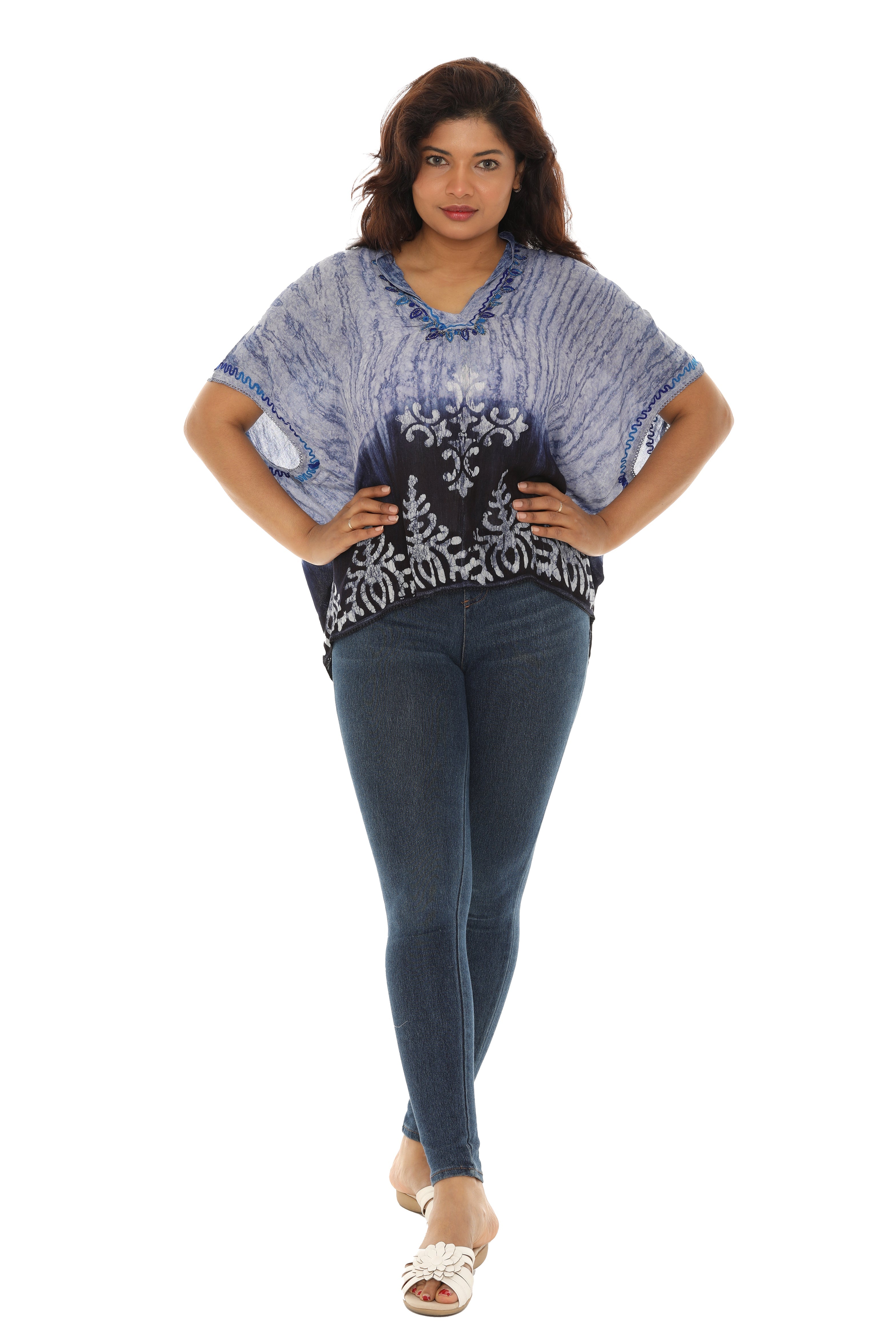 Tie Dye Top with Royal Pattern - Charming Charlie