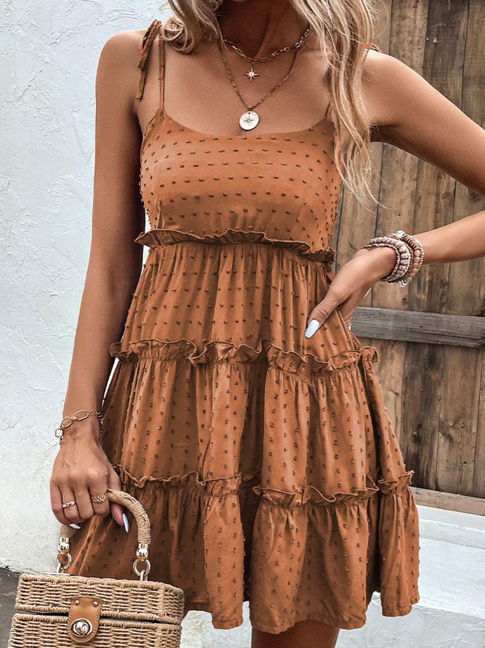 Frill Spaghetti Strap Maxi Dress