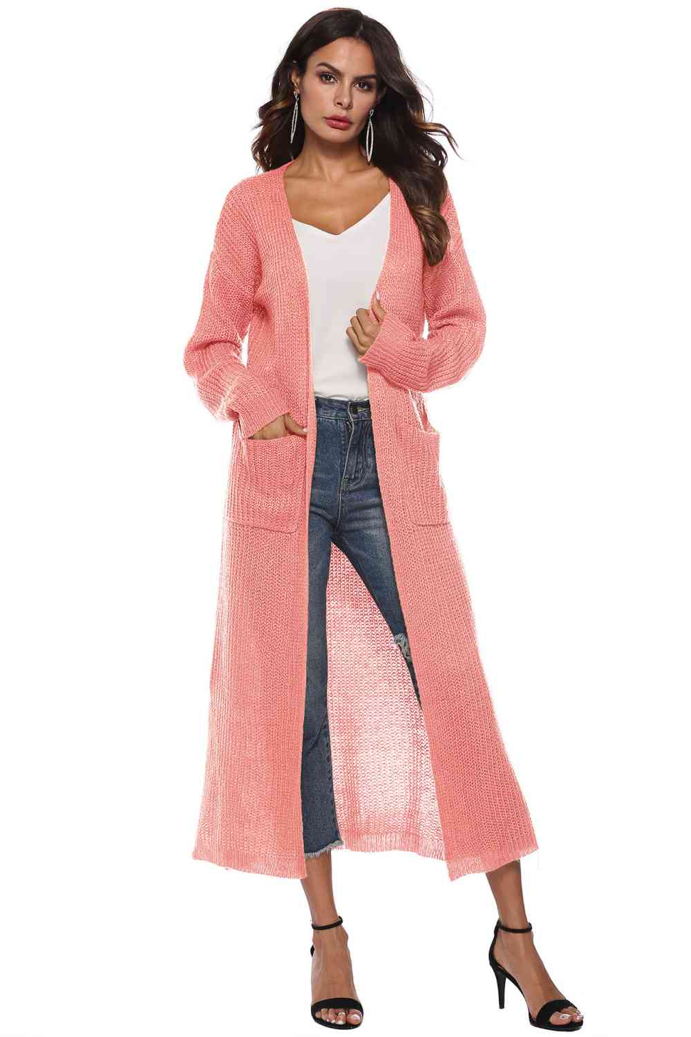 Long Sleeve Open Front Buttoned Cardigan - Charming Charlie