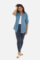 Embroidered Hem Women's Button Down Shirt - Charming Charlie
