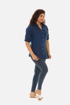 Embroidered Hem Women's Button Down Shirt - Charming Charlie