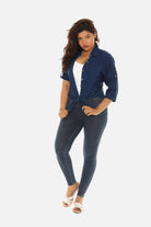 Embroidered Hem Women's Button Down Shirt - Charming Charlie