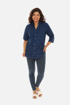 Embroidered Hem Women's Button Down Shirt - Charming Charlie