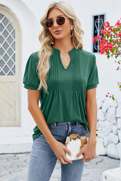 Notched Short Sleeve T-Shirt - Charming Charlie