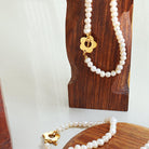 Titanium Steel Pearl Flower Bracelet - Charming Charlie