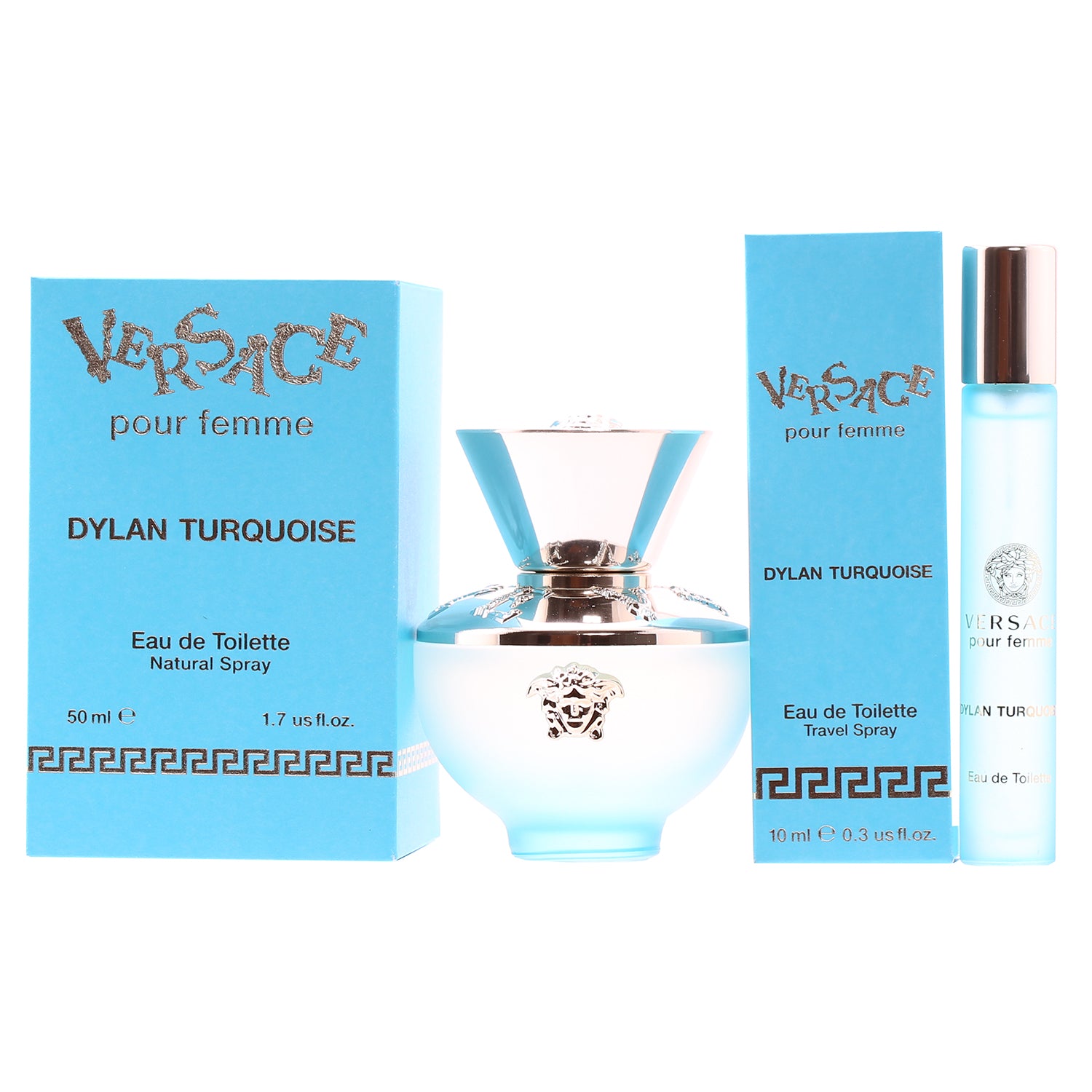 Dylan Turquoise for Women by Versace Eau de Toilette Spray 1.7 oz Gift Set 3 Pcs