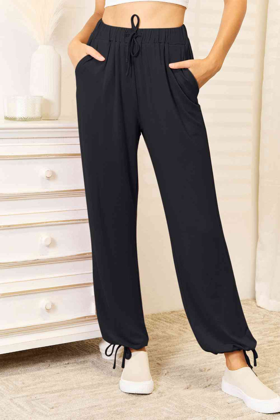 Basic Bae Full Size Soft Rayon Drawstring Waist Pants with Pockets ...