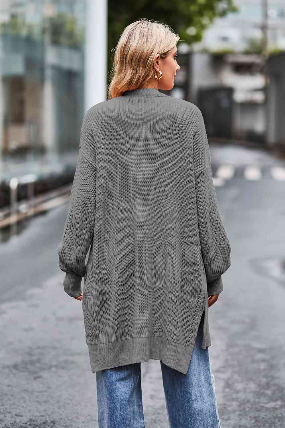 Open Front Dropped Shoulder Longline Cardigan – Charming Charlie