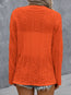 Eyelet Roll-Tab Sleeve Cardigan