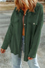 Pocketed Button Up Dropped Shoulder Jacket