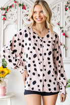 Printed Button Up Flounce Sleeve Shirt - Charming Charlie