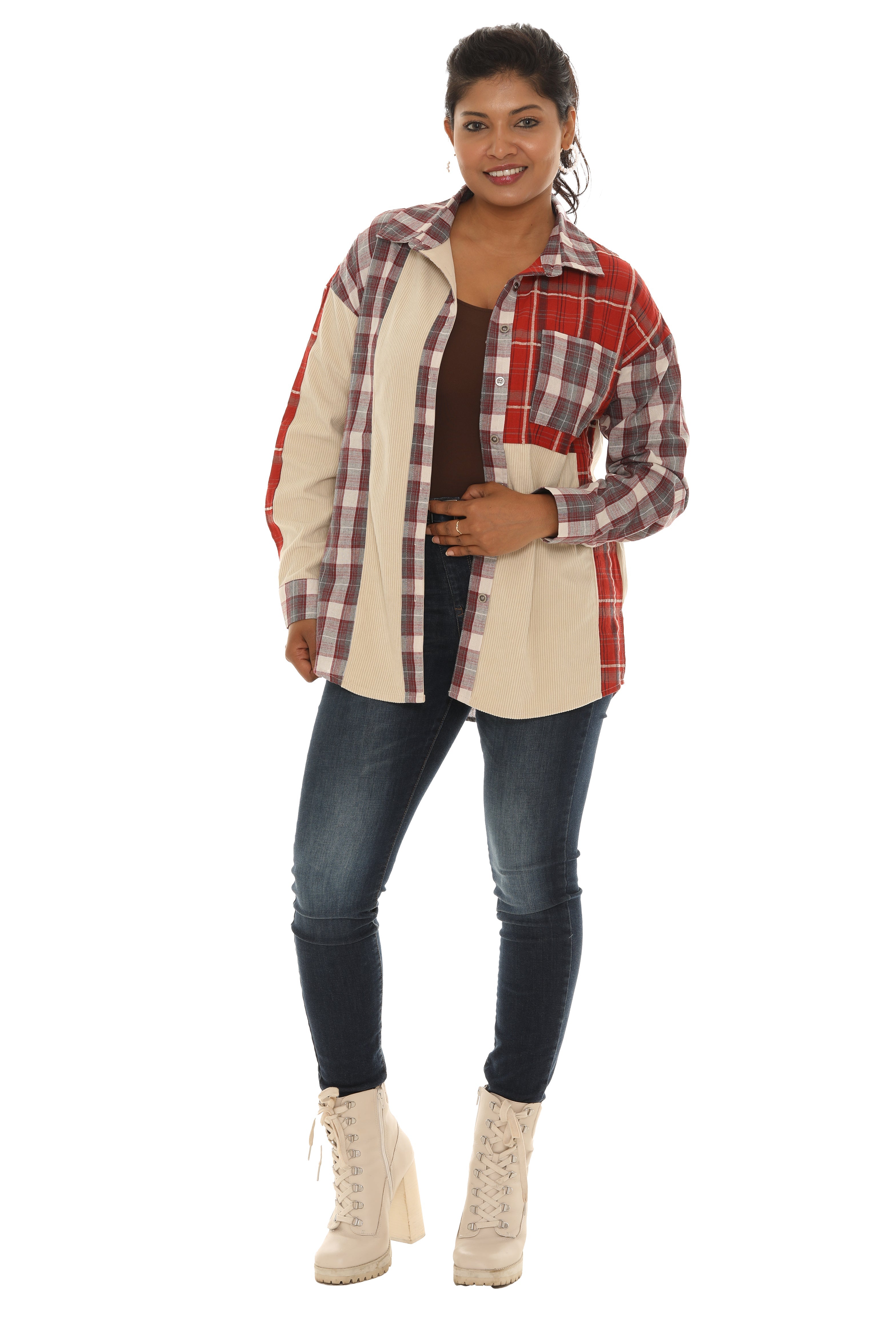 Cut and Sew Plaid Shirt - Charming Charlie