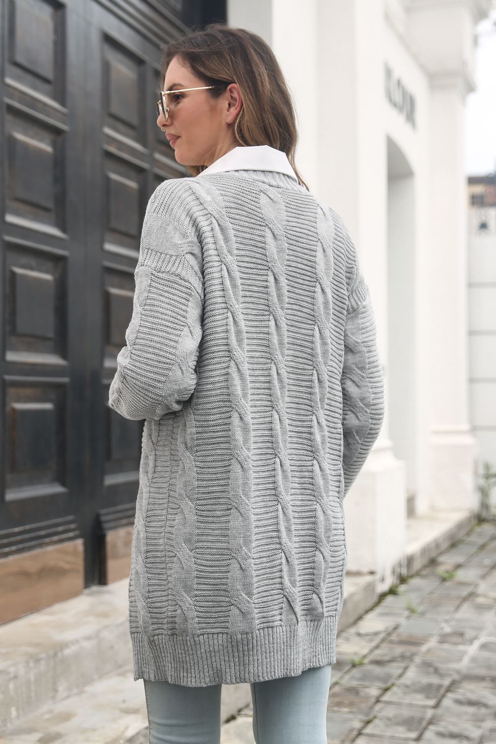 Open Front Cable-Knit Cardigan – Charming Charlie