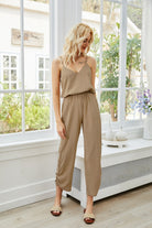 V-Neck Spaghetti Strap Sleeveless Jumpsuit - Charming Charlie